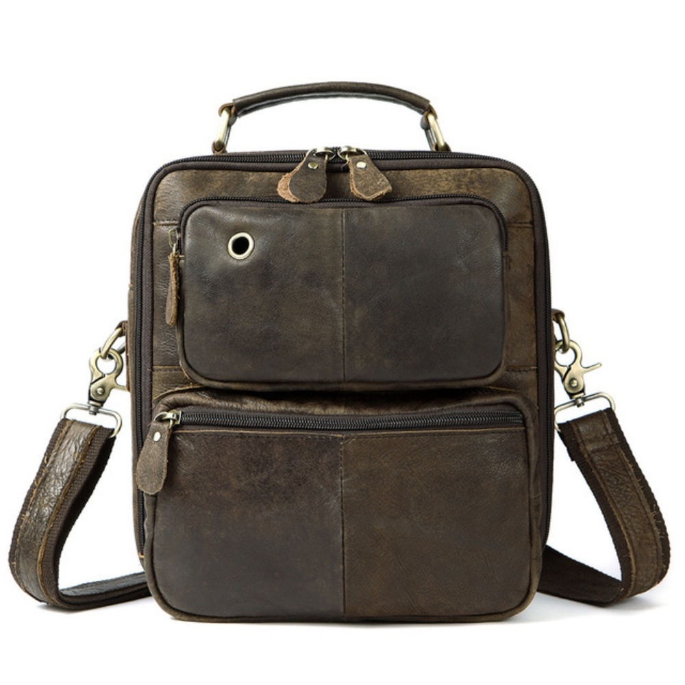 Men's genuine leather backpack
